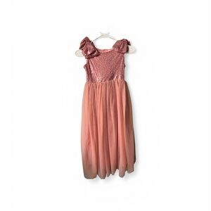SHEIN Pink Sequin Party Dress for Girls